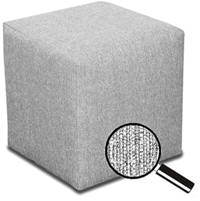Sitzwürfel | Sitzhocker | Bodenkissen Hocker | Holzwerkstoff | Polstermaterial | Wohnzimmer Fußhocker 40x40x40 | Silber