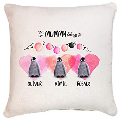 Pomchick - This Mummy Belongs to Cushion | Personalised with Name | Gift for Mum Mummy | Inner Filling options 40x40 CM | Mother's Day Present from Son or Daughter | Birthday Christmas Gifts