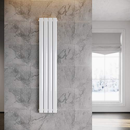 ELEGANT Radiateur Plat Vertical Blanc 1600 x 308 mm Chauffage Panneau Design Double Couche Radiateur Plat Raccordement Central