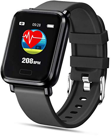 FENHOO Smartwatch, Reloj Inteligente Impermeable IP68 para Hombre Mujer Niños, Pulsera Actividad Inteligente con Pulsómetro Monitor de Sueño Podómetro Calorías Reloj Digital para Android iOS (Negro)