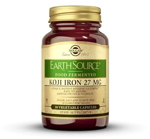 Solgar Earth Source Food Fermented Koji Iron 27 mg - Pack of 30 - Highly Absorbable - Supports a Plant-Based Lifestyle - Vegan and Gluten Free