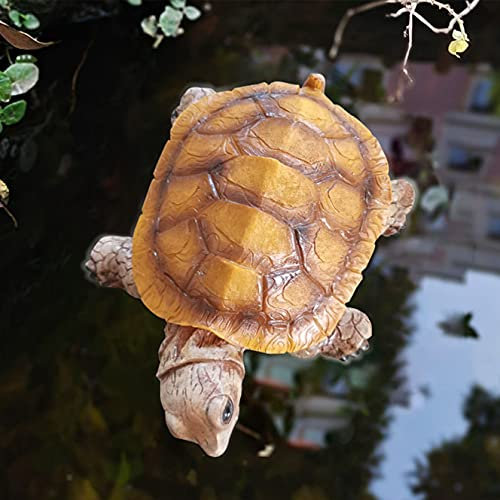 LONG-L Schildkröte Teichdekoration Schwimmtier, Miniteich Schildkröte Teichfigur Garten Deko,Floating Lotusblatt Aquarium Fisch Teich Seerose Pool Blatt Teichdekoration,Male