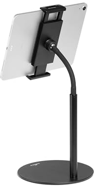 Durable Supporto tablet da tavolo Twist, porta tablet e smartphone da 4,7 a 13, con braccio snodabile, porta ipad/tablet/smartphone, nero, 894101