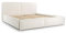 mb-moebel MOEBLO Polsterbett Bett 04 – Doppelbett mit Cord Bezug, Kopfstütze, gepolstertes Kopfteil, Rahmenbettgestell, Bettkasten und Lattenrost - (Creme, 180x200)
