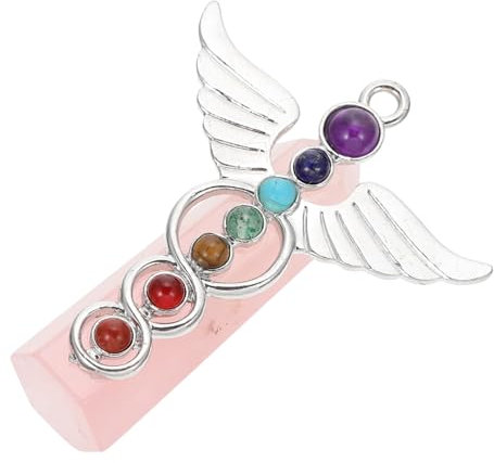 SEWACC Delicate Angel Hexagonal Crystal Column Pendant Natürliche Weiße Quarzdeko Für Tisch Und Zuhause Elegantes Wohnaccessoire Für Verschiedene Dekorationsstile