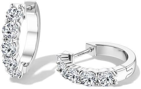 Dochais Orecchini a cerchio oro per donna, borchie ipoallergeniche in argento 925, orecchini a cerchio placcati in oro 14K con zirconi, regalo di tendenza per ragazze e uomini