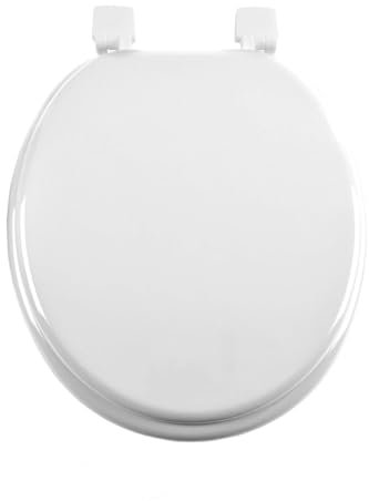 Acomoda Textil – Tapa de WC de Madera MDF con Bisagras Ajustables de Fácil Instalación para Baño. Asiento para Inodoro Blanco Universal, Resistente, Cómodo y Robusto. (Bisagras Plástico, 47x37 cm)