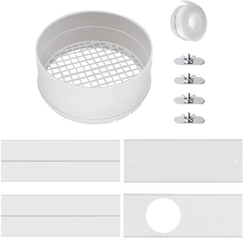 Kit de ventilación de secado interior - paneles de junta de ventana con conector de secadora de ropa | Tubo de escape de aluminio, accesorios de ventilación de puertas correderas, def