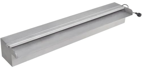 Generico Cascata per Laghetto Rettangolare con LED in Acciaio Inox 60 cm,Fontane e laghetti,Fontane e cascate ornamentali-41673