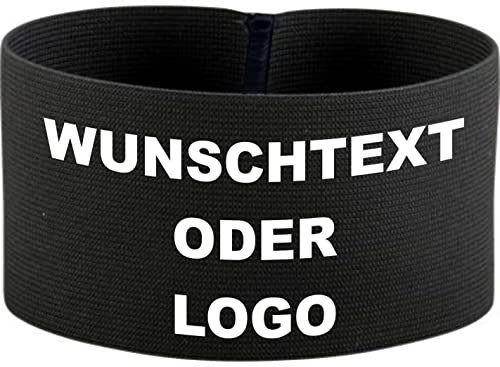 Unbekannt gummielastische Armbinde bedruckt mit IHREM TEXT/schwarz