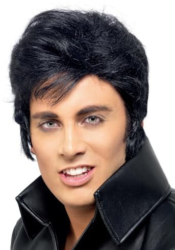 Smiffys Perücke Elvis, Schwarz
