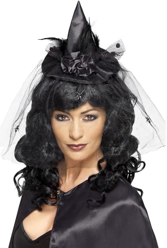 Smiffys Stirnband Mini-Hexenhut, Schwarz Halloween