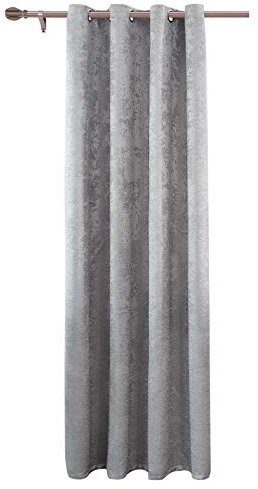 WOLTU Thermovorhang Kälteschutz wärmeisolierende Vorhänge Blickdicht mit Ösen, 250g/m² Schwere Verdunklungsvorhänge Damast Optik Gardinen Wohnzimmer Schlafzimmer, 135x225 cm Dunkelgrau (1 Stück)