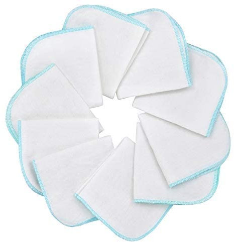 Mias Baby-Waschlappen aus Molton Flanell – 10 Stück, aus Baumwolle, Farbe: blau, schadstofffrei/Baby-Tücher/Kosmetik-Tücher/Allzwecktücher