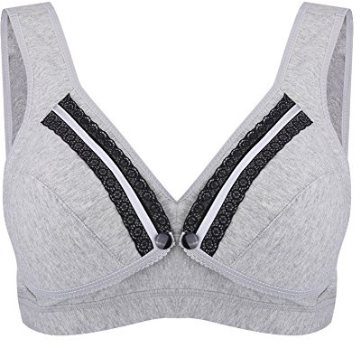 Reggiseno Allattamento Senza Cuciture delle Donne, Biancheria Intima Incinta delle Donne Incinte del Reggiseno di Maternità di Sonno del Cotone Molle(XL-Grigio)