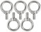 JatilEr 5 tornillos de anillo M6 x 11 de acero inoxidable, 304 de acero inoxidable, tornillo de ojo de acero inoxidable, tornillo de ojo de anillo redondo, perno de ojo métrico para rollo de fijación