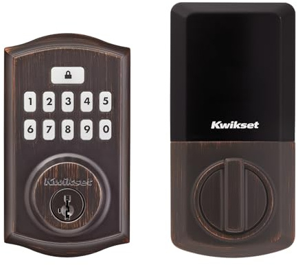 Kwikset SmartCode 260 Keyless Entry Electronic Keypad Deadbolt Door Lock with Auto-Lock, Custom User Codes, Advanced Security in Venetian Bronze Traditional