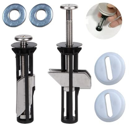 Tornillos y pernos universales para asiento de inodoro, fijación de bisagra de liberación rápida, fácil de instalar, kit de repuesto para asiento de inodoro (2 unidades) (Screws-JS2)