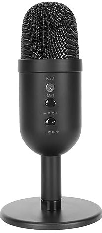 Microphone USB, Microphone à Condensateur de Jeu USB avec éclairage RVB et Contrôle du Gain, Contrôle du Volume, Micro Cardioïde D'ordinateur pour Streaming Podcast ASMR
