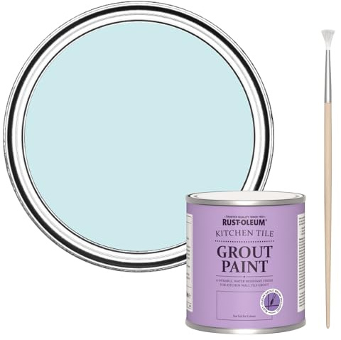 Rust-Oleum Stain-Resistant Blue Kitchen Tile Grout Paint -Duck Egg 250ml
