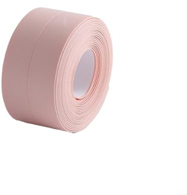 CNANRNANC Bande d'étanchéité en PVC pour salle de bain, salle de bain, toilettes - Résistant à la moisissure - Pour étanchéifier les baignoires, les panneaux et les bacs de douche (rose)