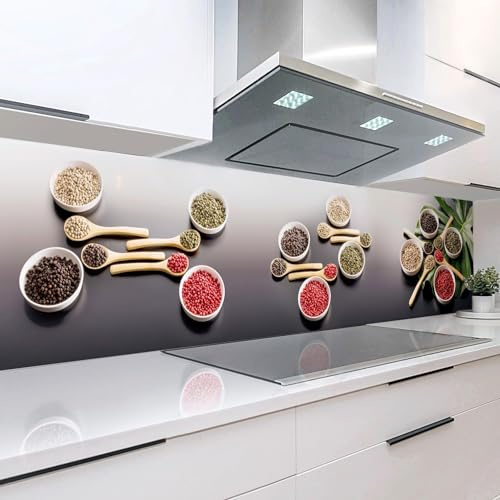 Rodnik Küchenrückwand robuste ABS-Kunststoff Platte Monolith in Deluxe Qualität, Direktdruck. MOTIVAUSWAHL (Pfeffer-Vielfalt)