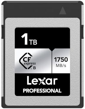 Lexar Professional SILVER Series 1TB CFexpress Card, Type B CFe Card up to 1750MB/s Read, CF Card Adopt PCIe Gen3x2, CF Memory Card Compatible with DSLR, Backward with XQD Camera (LCXEXSL001T-RNENG)