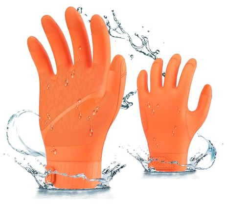 Vgo... 1 paio di guanti da lavoro senza cuciture,guanti riutilizzabili resistenti alle sostanze chimiche,impermeabili,antiscivolo,per l'industria chimica,alimentare e della lavorazione del pesce