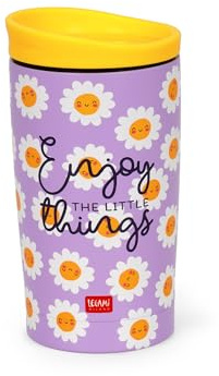 LEGAMI - Thermobecher Hot&Cold Vacuum Tumbler, Daisy, luftdichter Verschluss, aus Edelstahl, Fassungsvermögen 275 ml, für alle Arten von Getränken
