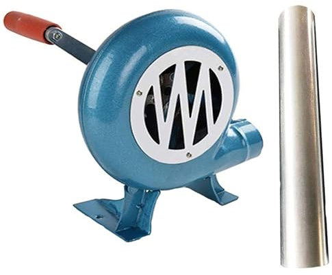 Accesorios para Barbacoa, soplador Manual de Hierro Fundido para Barbacoa, Ventilador Manual de Palomitas de maíz con conducto, aspas metálicas, para Barbacoa de Camping