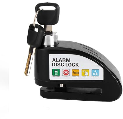 Twilight Garage Diebstahlsicherungen Motorrad Bremsscheibenschloss,Motorrad Schloss Alarm 110db,Wasserdicht,Motorradschloss Alarmanlage Diebstahlsicherung Roller Universal ø6mm