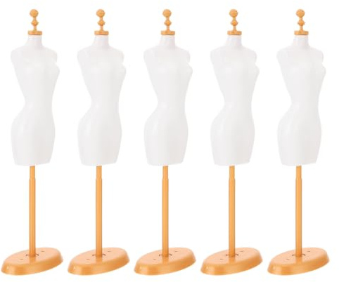 SUPVOX 5 Pezzi supporto per bambole forma del vestito manichino sarta manichino manichini per stand stand per vestiti di plastica bianca