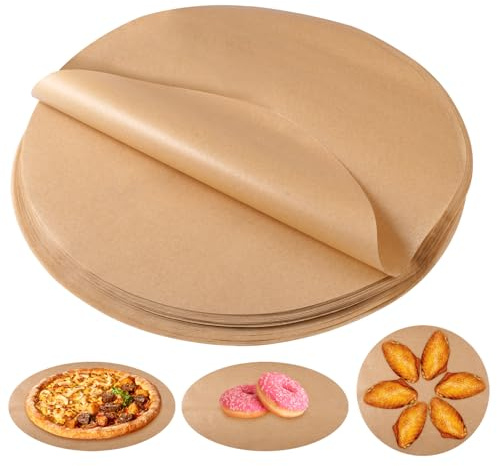200 Pezzi Ø30cm Carta Da Forno per Friggitrice Ad Aria, Carta Friggitrice Ad Aria Tonda, Carta Forno per Friggitrice Ad Aria, Carta BBQ Tonda Resistente Al Calore, per Forno, Friggitrice Ad Aria
