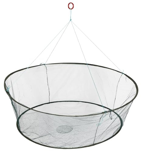 DIYEAH Portable Foldable Fishing Net Drop Trap Crabbing Equipment Bait Fish Net for Pond Dock Pier Fishing with 100cm Opening Diameter and 80cm Bottom