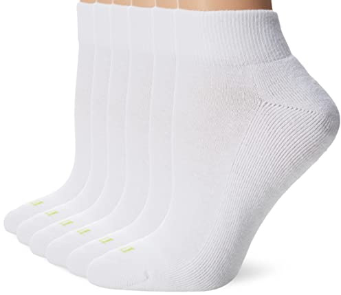 HUE Quarter Top Ankle Socks for Women with Cushion, 6 Pair Pack