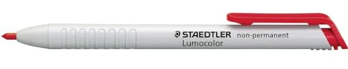 Staedtler 768N Lumocolor non-permanent omnichrom Trockenmarker wasserlöslich, 3,0mm, rot, 768N-2 ST | Icke-permanent, tvättbart av glas, kan torkas av – foliepenna – artikelnr. 768N-2