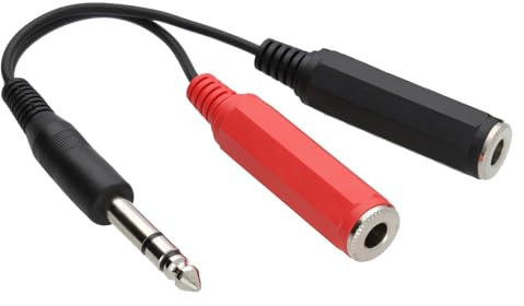 kenable 6.35mm Stereo Jack Plug to Twin 6.35mm Mono Sockets 15cm