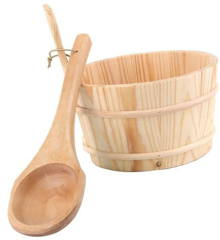 Desineo Kit Seau et louche en Bois pour Sauna 4 litres
