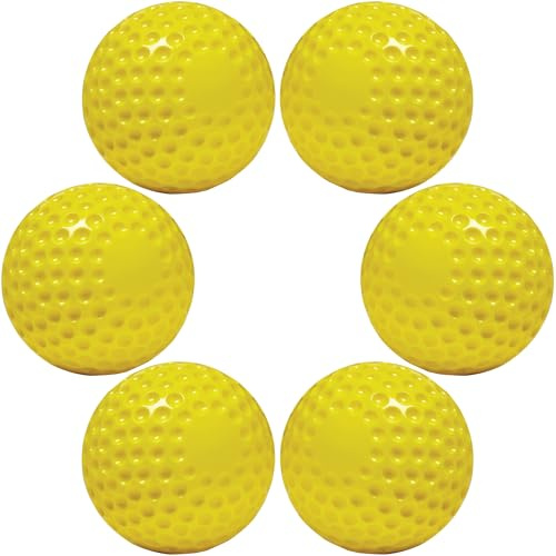 GM - Palline da Cricket per Macchina da Bowling, 6 Pezzi, Colore: Giallo
