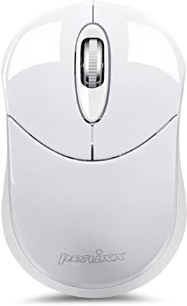 Perixx Perimice-802 Mini Souris Bluetooth sans Fil, Portable, Petite Souris Optique à 3 Boutons pour Ordinateur Portable, Tablette Android, PC, Fonctionne sans récepteur USB, Blanc, PERIMICE-802W