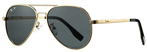 Pro Acme Kids Aviator Sunglasses for Boys Girls, Polarized Small Face for Youth Juniors Age 3-18, with Two Sizes 50MM 52MM (Gold Frame/Black Lens)
