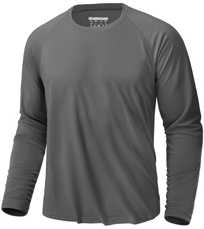 KEFITEVD Herrskjorta, UV-skydd UPF 50+, långärmad funktionsskjorta, snabbtorkande komfort, sommar, utomhusskjorta, vandring, jogging, skyddskläder, löptröja