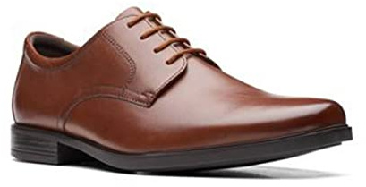 Clarks Men's Bensley Lace Oxford, Lea marrón Oscuro, 40 EU