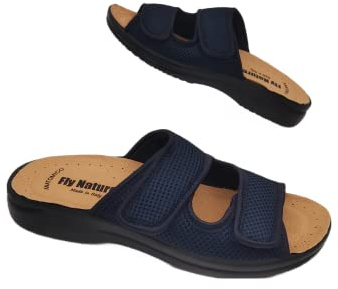 Fly Nature Eccezionali Ciabatte Uomo Doppia Fascia Neoprene Pantofole AntiSudore Estive Aperte e Regolabili Sottopiede Anatomico Massimo Comfort 100% Made in Italy (Blu, numeric_42)
