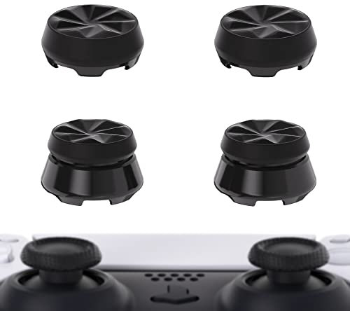 PlayVital Thumbs Pro Hurricane Pulgar Extensor para ps5 Control Tapas de Joysticks Caps Tapones Thumbstick para ps5 Mando-2 Alturas Elevadas, 2 Alturas Medias Cóncava(Negro)