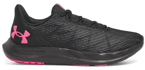 Under Armour Women's Charged Speed Swift, Lightweight and Ultra-Breathable Women's Runners, Running Shoes with Durable Rubber Outsole,Black / Black / Super Pink,5.5
