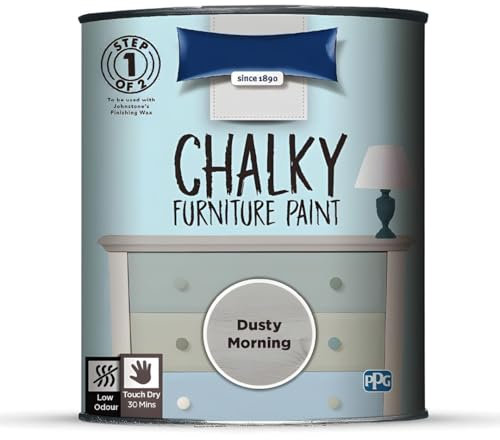 M&H Chalky Furniture Paint 750ml | Transformative Shabby Chic Paint for Wood, Metal & More | Chalk Paint for Furniture | Easy Application, Scratch-Resistant | Dusty Morning