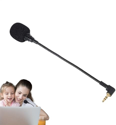 3.5mm Microphone Attachment for Headphones - Flexible Microphone Replacement | Portable Headset Microphone for Laptops, Tablets, Families, Home and Clear Audio