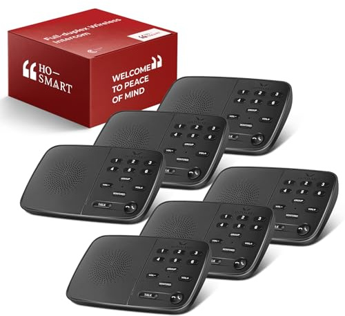 Hosmart - Citofono wireless per Home UltraSpeak Pro, 2024 Full Duplex Wireless Intercom per affari, citofono bidirezionale in tempo reale con portata di 300 metri (6 confezioni)