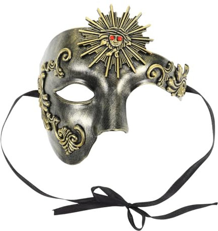 GOOHOCHY Masque De Carnaval Steampunk Pour Hommes Demi-visage Ajustable Accessoire De Fête Et Cosplay Pour Masquées Et Événements Festifs
